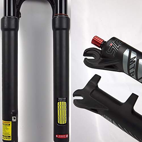 Air Mtb Suspension Fork 26/27.5/29, Rebound Adjust Straight Tube 28.6Mm Qr 9Mm Travel 120Mm Manual/Crown Lockout Mountain Bike Forks, Ultralight Gas Shock Xc Bicycle (Black, 27.5) #TOP5