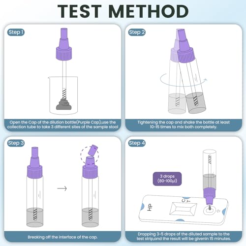 EASYIN H Pylori Test Kit: 2 PCS Fast & Highly Accurate & Easy to Use & Read Helicobacter Pylori Test at Home Results in 10-15 Minutes - H-Pylori Test Kit 2 Test (2) - Thumbnail 4