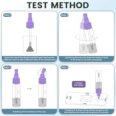H Pylori Test Kit: 3 PCS Fast & Highly Accurate & Easy to Use & Read Helicobacter Pylori Test at Home Results in 10-15 Minutes H-Pylori Test Kit 3 Test