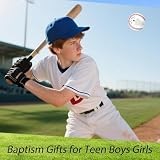 VANLOVEMAC Baptism Gifts for Boys Easter Basket Stuffers Baseball Gift for Boys 8-12 Catholic Religious Baseball Christening Gifts for Son Grandson Godson End of Season Baptism Decorations Birthday