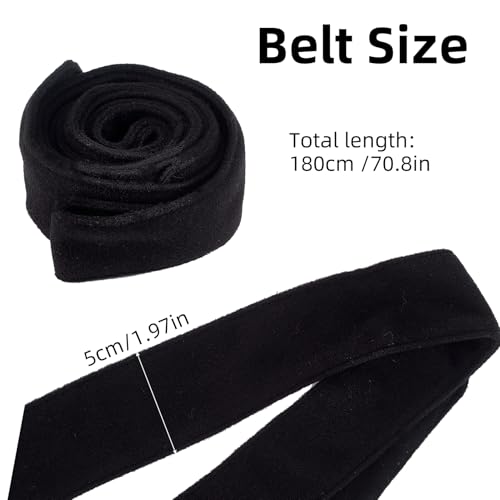 NICENEEDED Women Faux Woolen Waist Belt, Double-Sided Coat Belt, Trendy Waist Tie Sash Decorate Length Adjustable Coat Corset Wide Waist Belt Long for Sweaters Jacket2