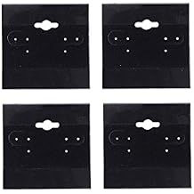 Nice Packaging 100-Pcs 1.5" x 1.5" Black Hanging Earring Cards, Jewelry Display Earring Rack Stand Display Card