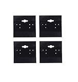 N'ice Packaging 200-Pcs 1.5' x 1.5' Black Hanging Earring Cards, Jewelry Display Earring Rack Stand...