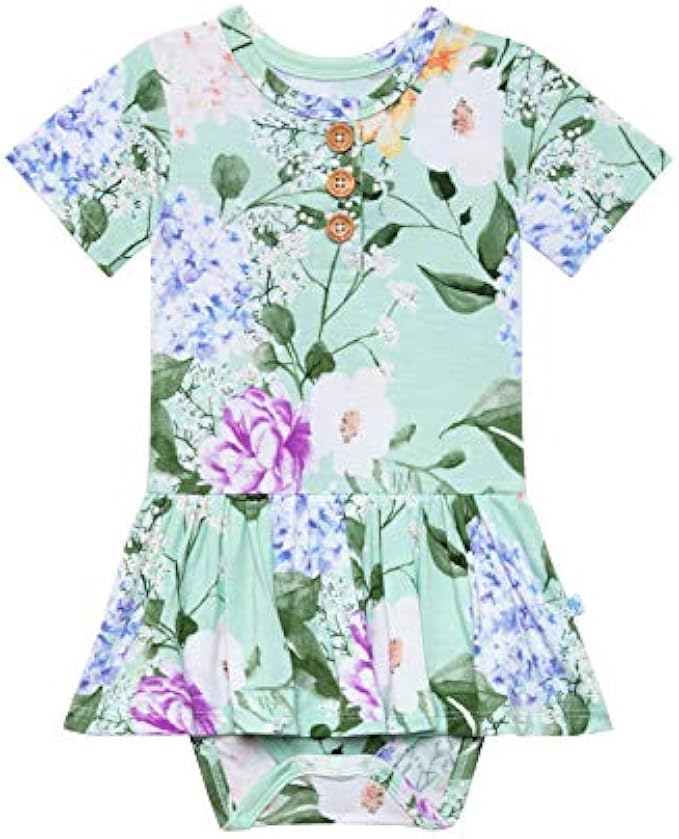 Posh Peanut Baby Twirl Skirt Bodysuit - Infant Girl Clothes - Viscose from Bamboo