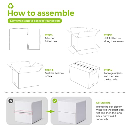 Metronic Recyclable Shipping Boxes 6X6X6 Inch 25 Pack, Shipping Boxes For Small Business, White Cardboard Boxes, Sturdy Packing Boxes Mailing Gift Boxes #TOP7