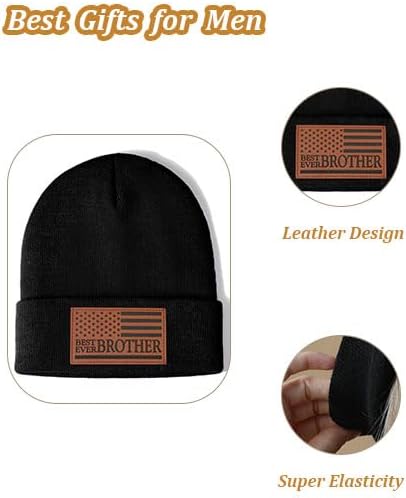 Mens American Flag Beanie Hat Best Dad Brother Papa Husband Ever Gifts Christmas Stocking Stuffers from Son Daughter Sister - Image 4