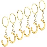 Alipis 6 Llaveros de Herradura Suerte de Metal Dorado, Estilo Occidental Rústico, Colgante para Bolso y Llaves, Accesorio para Fiesta de Año