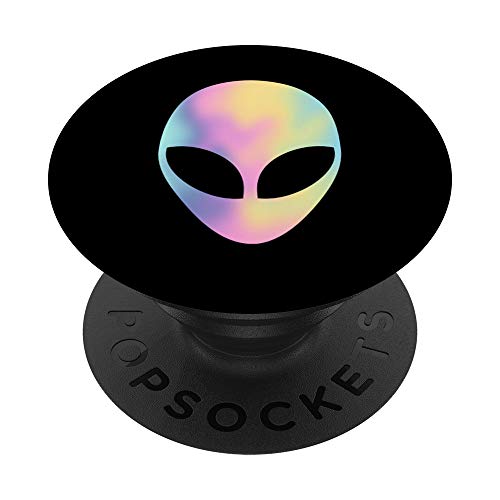 Vintage Alien Head Reinbow Alien Tie Dye Rave Believe Ufo PopSockets PopGrip Interchangeable