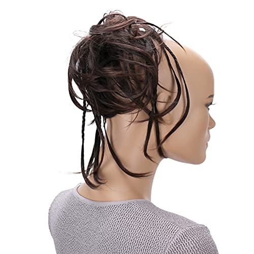 PRETTYSHOP XXL Cheveux Cravate Chignons Coiffures De Mariée Volumineux Chignon Désordonné Ondulé Marron G7D Cover