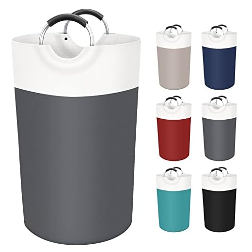BlissTotes Laundry Basket, Laundry Hamper, Collapsible Laundry Baskets, Dirty Clothes Hamper, Waterproof Laundry Basket with Foam Protected Aluminum Handles for College Dorm, Family 90L (Grey)