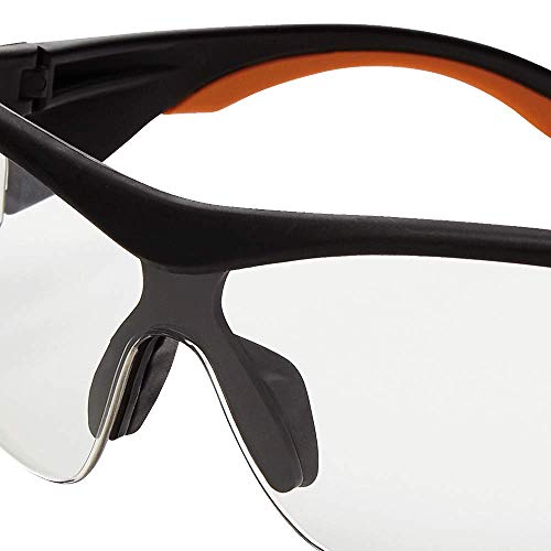 Sellstrom Sporty, Lunettes de sécurité élégantes, lunettes de protection, verres en polycarbonate anti-rayure transparent, temples co-ordonnés noir/jaune, cadre robuste & Conception du temple, pièce de nez doux (Qty 1), S71400