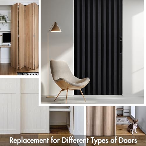 MIULEE Halloween Accordion Folding Door Curtains for Doorways, Room Divider for Doorway Privacy, Magnetic Curtains for Closet Doors and Laundry Rooms, Black, W52 x L78 inches, 1 Panel by MIULEE - Image 7