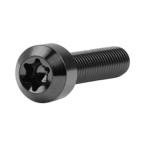 Image of Titanium Torx Square Head M6 x 10 15 20 25 30 35 40 45 50 60 65 70 80mm Screw Pack of 5 (Black, M6x30mm)