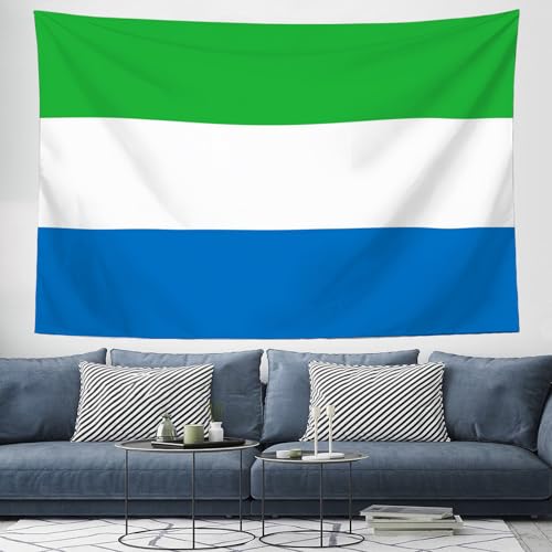 Tapiz de la bandera de Sierra Leona nostálgico, tela patriótica de 200x150 cm para el hogar