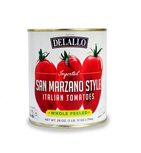 DeLallo Imported San Marzano Whole Peeled Tomatoes, 28-Ounce Cans (Pack of 6)