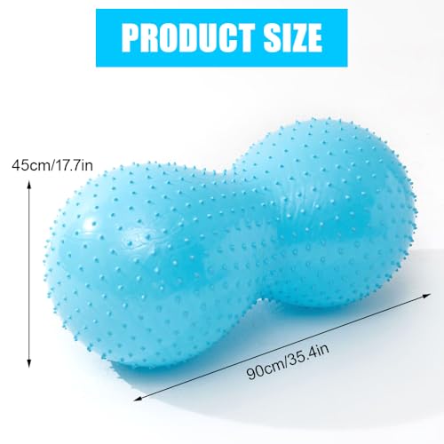Dhqkqg Peanut Ball, 45x90cm Anti-Burst Sensory Peanut Shape Exercise Ball with Pump for Kids Adults, Peanut Massage Ball, Portable Yoga Balls for Pilates, Pregnancy, Core Training, Physical Therapy - Image 2