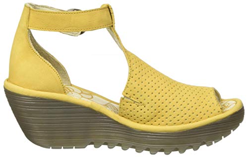 Fly London Womens Yall Cupido Cut Out Peep Toe Perforated Wedge Heels - Bumblebee - Us8/Eu39 #TOP5