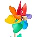 Blue Panda 12-Pack Rainbow Flower Pinwheels for Yard and Garden - Wind Spinners and Outdoor Party Favors for Kids, Pride and Birthday Decorations - Windmill for Yard - Pinwheels for Kids