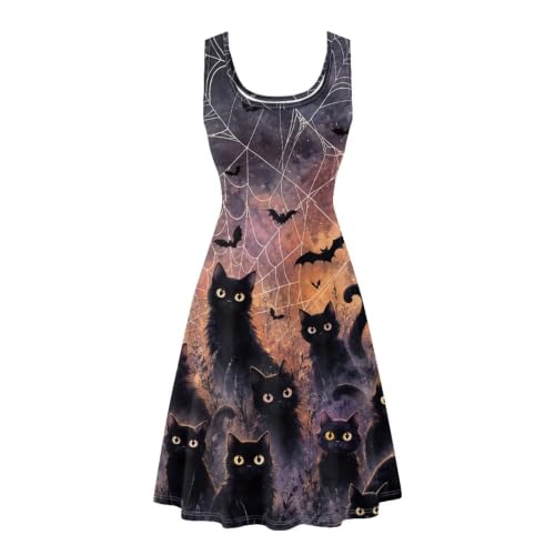 Image of Renewold Women's Sleeveless Tank Dress with Pockets, Casual Scoop Neck A-Line Sundress for Summer, Travel and Vacation