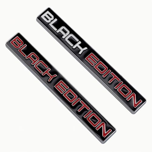 Image of 2pcs Black Edition Metal Emblem 3D Badge Replacement for Car Truck Side Door Bike Stickers Nameplate (Silver White Red)