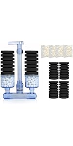 20-Pack Bio Sponge Filters For Betta Fry & Small Aquariums - Double Sponge, Size S, Model XY-2831