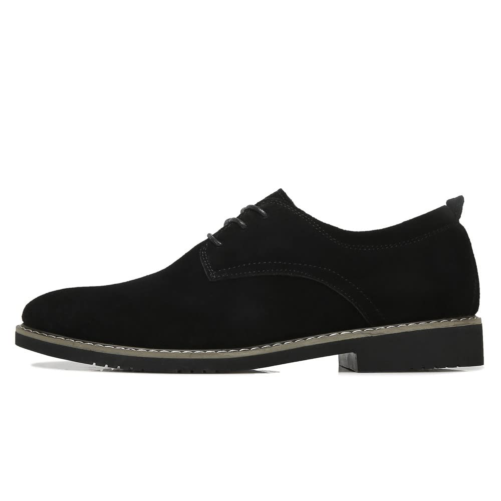 Zapatos Oxford de ante para hombre, estilo clásico británico, mocasines con borlas para uso casual y de negocios, suela suave para conducir, Negro -, 42 EU