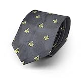 Small Square & Compass Masonic Neck Tie - [Black & Yellow]