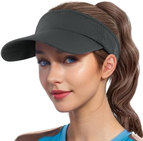 Sun Visor Cap - Mesh Quick Dry Visor Hat,Adjustable Golf Tennis Visor Breathable Empty Top Sun Hat Ponytail Running Outdoor Sport Cap for Men Women