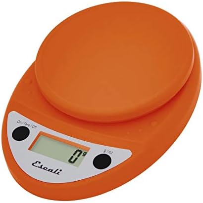 Escali Primo Digital Food Scale Multi-Functional Kitchen Scale and Baking Scale for Precise Weight Measuring and Portion Control, 8.5 x 6 x 1.5 inches, Pumpkin Orange
