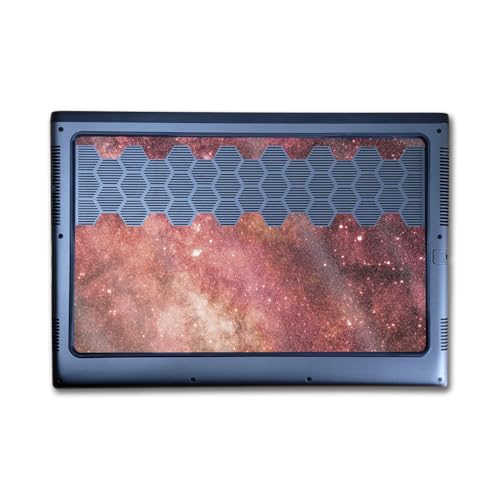 Image of Glossy Glitter Laptop Skin Compatible with Alienware M16 R2 (2024) - Red Stars - Premium 3M Vinyl Protective Wrap Decal Cover - Easy to Apply | Crafted in The USA by MightySkins