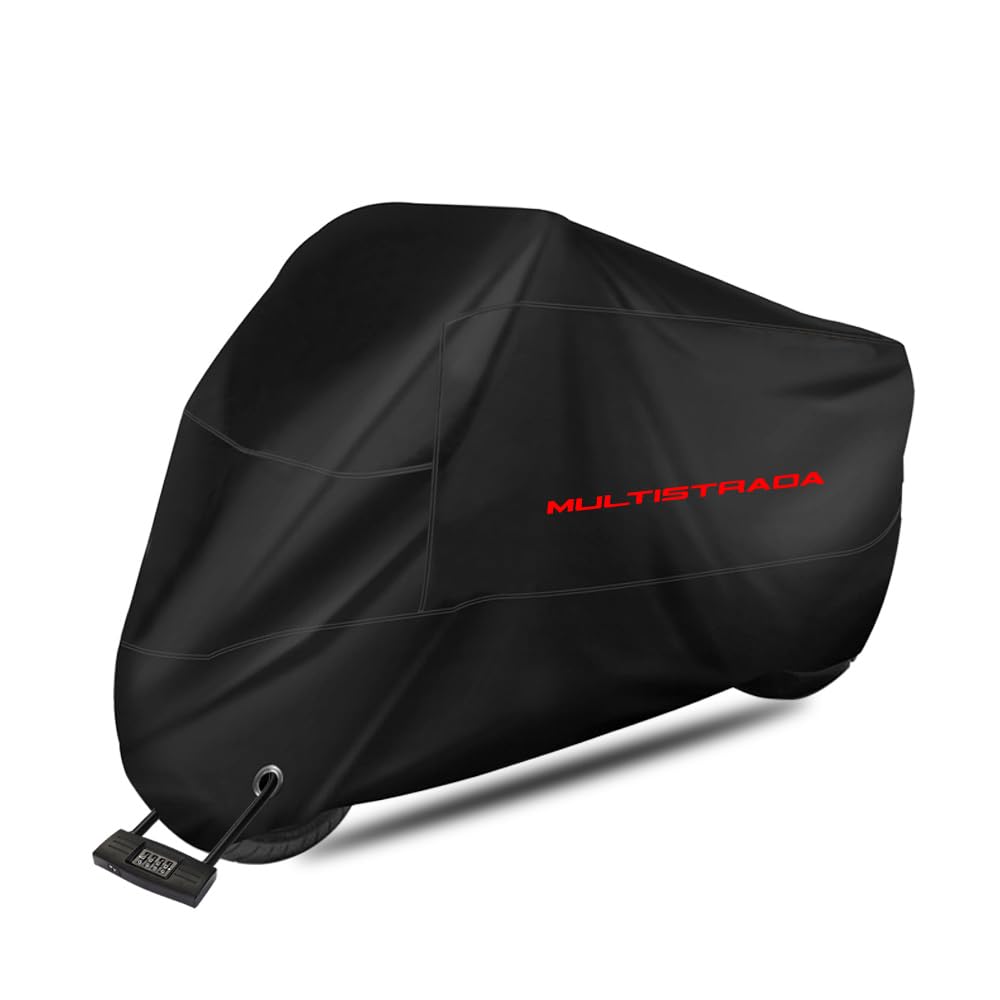Telo coprimoto impermeabile per esterni e interni 210D in poliestere antipolvere antivento e antipioggia per moto Multistrada V2 V4 950 1100 1260 1200 (290 * 110 * 140 cm)
