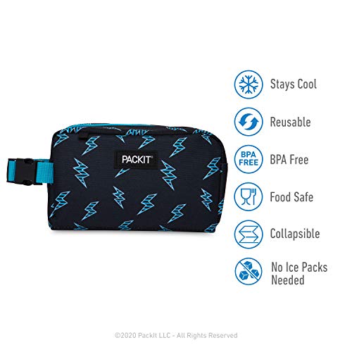 Packit Freezable Reusable Snack Box, Striped Bolts (Pko-Sx-Sbl) #TOP1