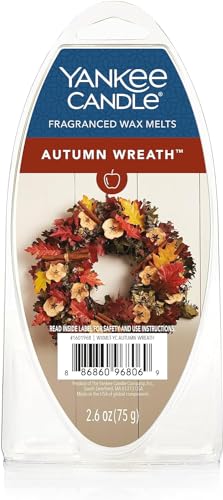 Yankee Candle Scented Wax Melts for Wax Warmers, Long Lasting Home Fragrance, Odor Eliminating Wax Cubes, Autumn Wreath, 6 Count (Pack of 1)