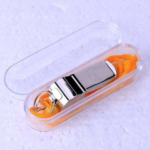 Silbato de árbitro de acero inoxidable con estuche plástico miniatura 4