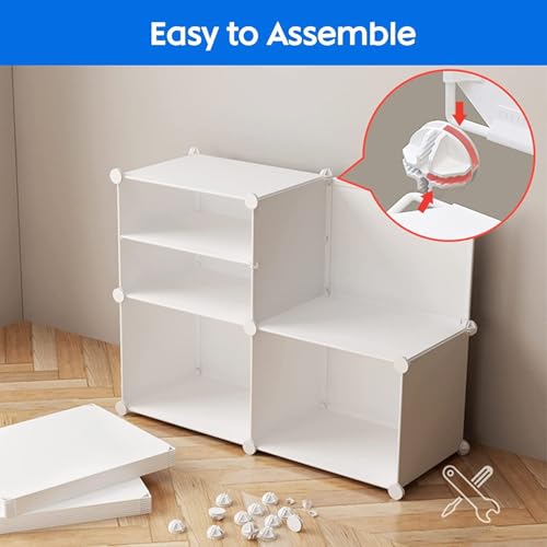 Image of Plastic Shoe Rack for Home with Door, 6 Door 12 Shelf | DIY Shoe Stand Organizer Cabinet for 24 Pairs Storage | Portable Slipper & Chappal Stand (Blue)