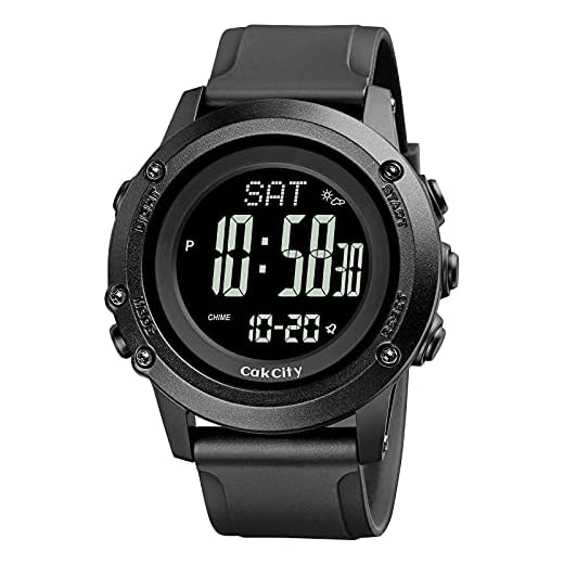 CakCity Compass Digital Sport Watches for Men Wrist Watches with Altimeter, Barometer, Large Dial, Black