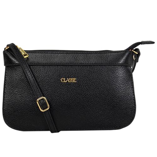 Bolsa Croos Body Couro Preto Classe 2150-1I