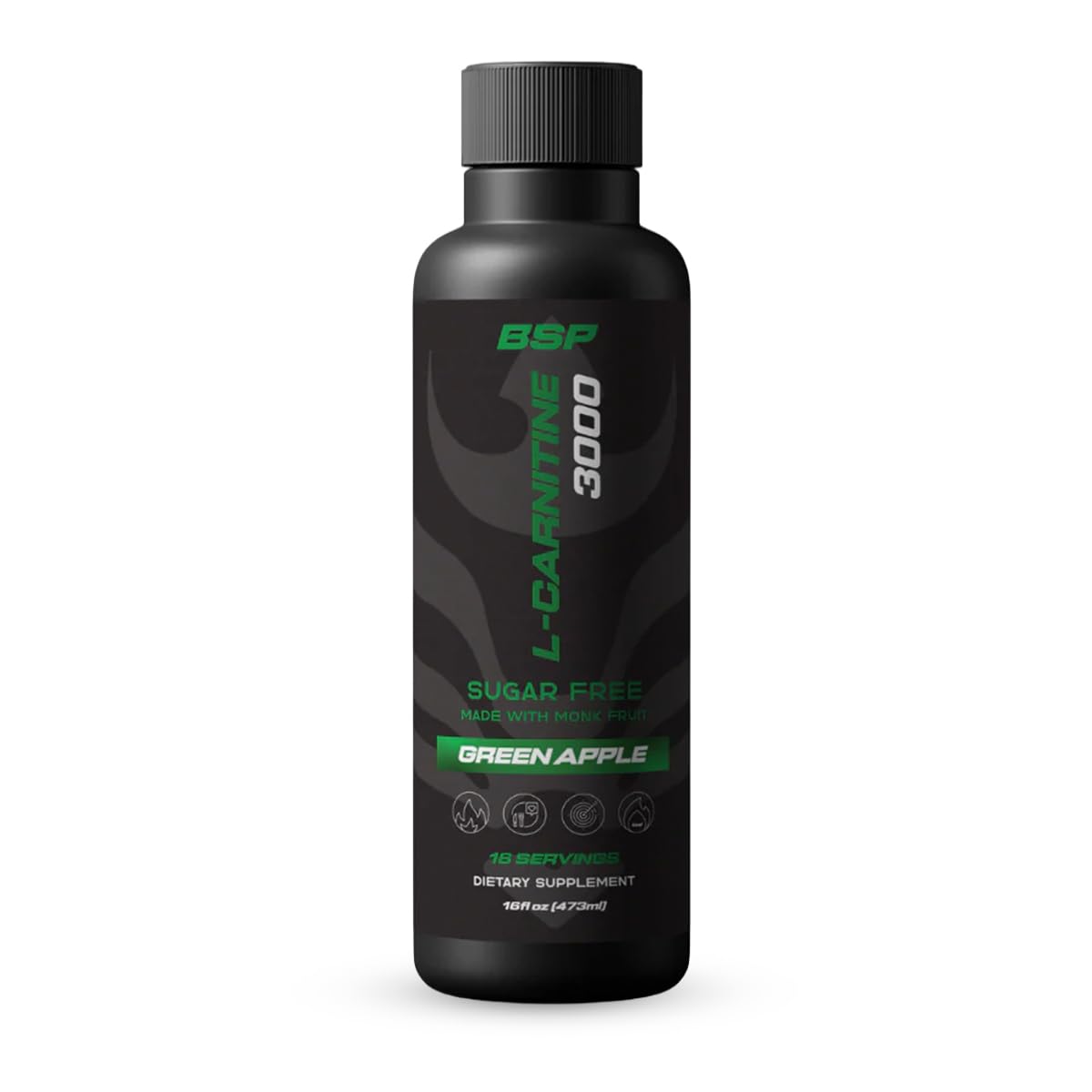 Benavidez sports performance Suplemento de L-carnitina líquida 3.000 mg por porção, sabor maçã verde, 473 mL