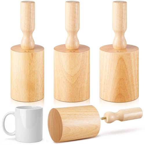 Juexica Pottery Mug Molds Wood Mold Set, Straight, 11,15,20oz, 3 Pcs