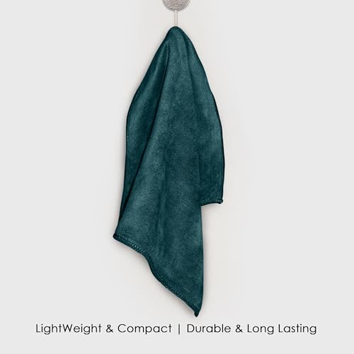 Image of HOUSSE Premium Hand Towel | Microfiber | Super Soft & Quick Dry | Home, Gym, Yoga, Fitness & Weight Lifting | Ultra Absorbent | 550GSM, 60x40cm [2-Pack] (Jungle Green)
