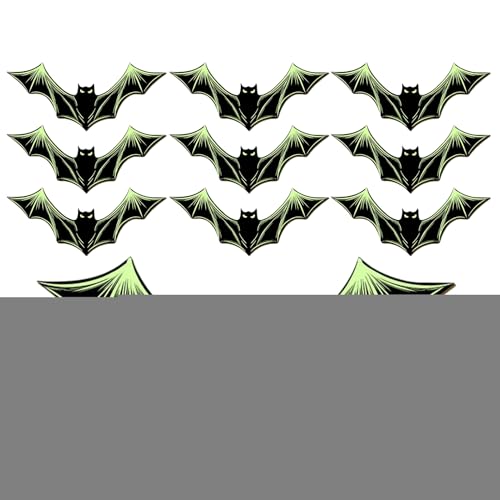 Qidures コウモリ壁飾り ハロウィン用 - 暗闇で光るコウモリ装飾 | ゴシック調壁面装飾 玄関 部屋 パーティー用 室内用 ハロウィン 装飾品