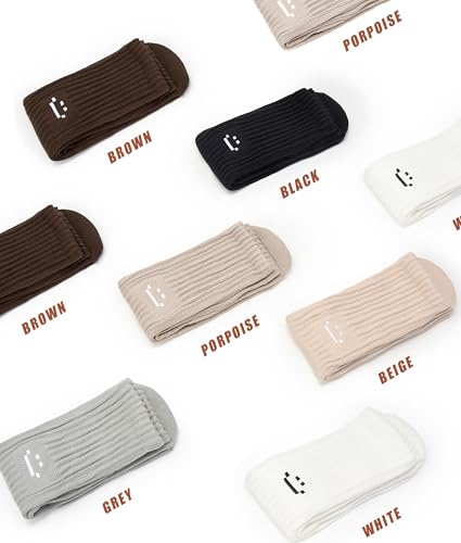 Women's Cute Scrunch Slouch Crew Socks 3Pack Retro Kawaii Chunky Ribbed Cotton Boot Sneaker Cozy Calf Socks Size 5–114