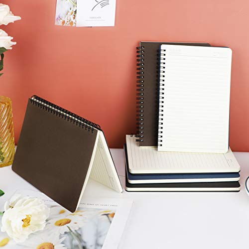 Eusoar Spiral Lined Notebook, A5 6 Packs 5.5"X8.3" 120 Pages Lined Travel Writing Notebooks Journal, Memo Notepad Sketchbook, Students College Office Business Subject Diary Ruled Book-3 Colors #TOP7