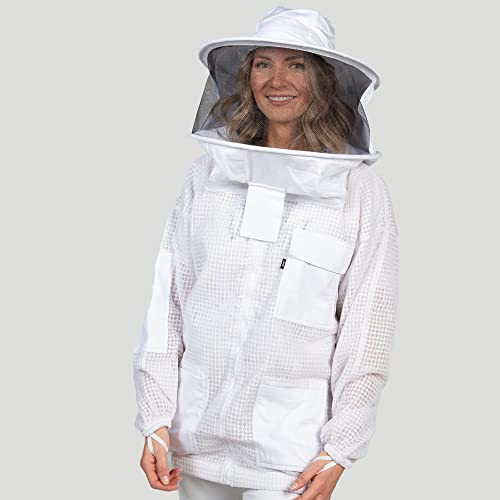 EXNER Imker-Jacke mit Imkerhut, Netzeinsätze zur Belüftung, 100% Baumwolle, weiss, Größe M – Bild 2