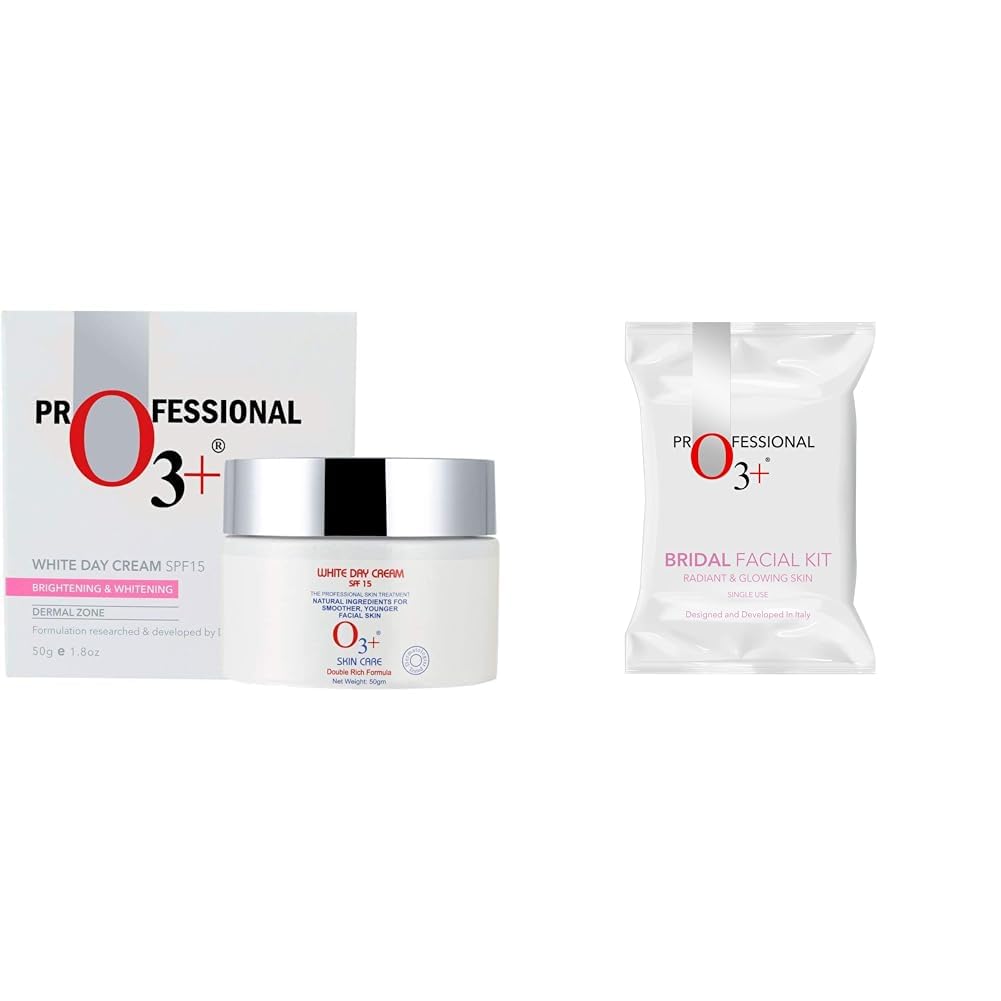 O3+ SPF 15 Day Cream Sun Protection Formula for Normal to Dry & O3+ Bridal Facial Kit for Radiant & Glowing Skin - Suitable for All Skin Types (120g Combo-image-29