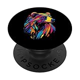 Photo Gallery grizzly bear lovers, design a colori, pop art, orso grizzly popsockets popgrip adesivo Photo Gallery grizzly bear lovers, design a colori, pop art, orso grizzly popsockets popgrip adesivo