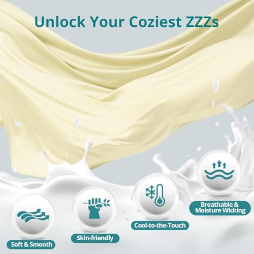 Image of Cooling Pregnancy Pillows for Sleeping, 57'' Full Body Pillow, Light Yellow | Sasttie Maternity Pillow, OEKO-TEX, Down Alternative, Removable Cover, Pregnant Women Must Haves, Maternity Essential