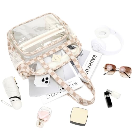 Image of PIG PIG GIRL Clear Tote Bag - 12x6x12 See Through Stadium Event Bag for Women
