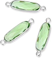 Vista 22 de CCP9-G4 - Conector de piedra natal transparente de abril de grado A de Adabele de 0.827 in, barra rectangular chapada en oro amarillo de 18