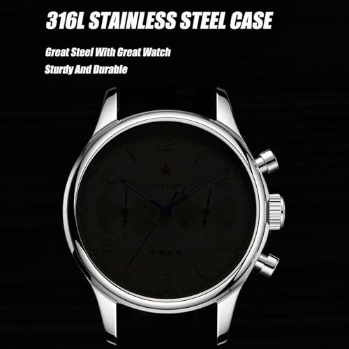 Image of HEMUDU Seagull 1963 ST19 Movement 40mm 38mm Mechanical Chronograph Sapphire Movement Swan Neck Men Watch